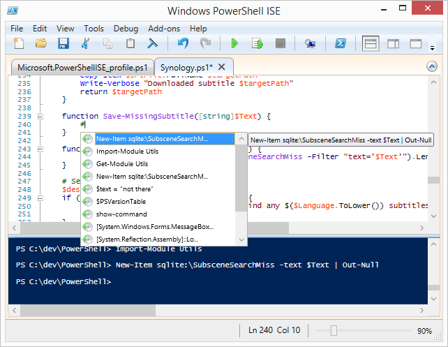 Command History with Powershell IntelliSense